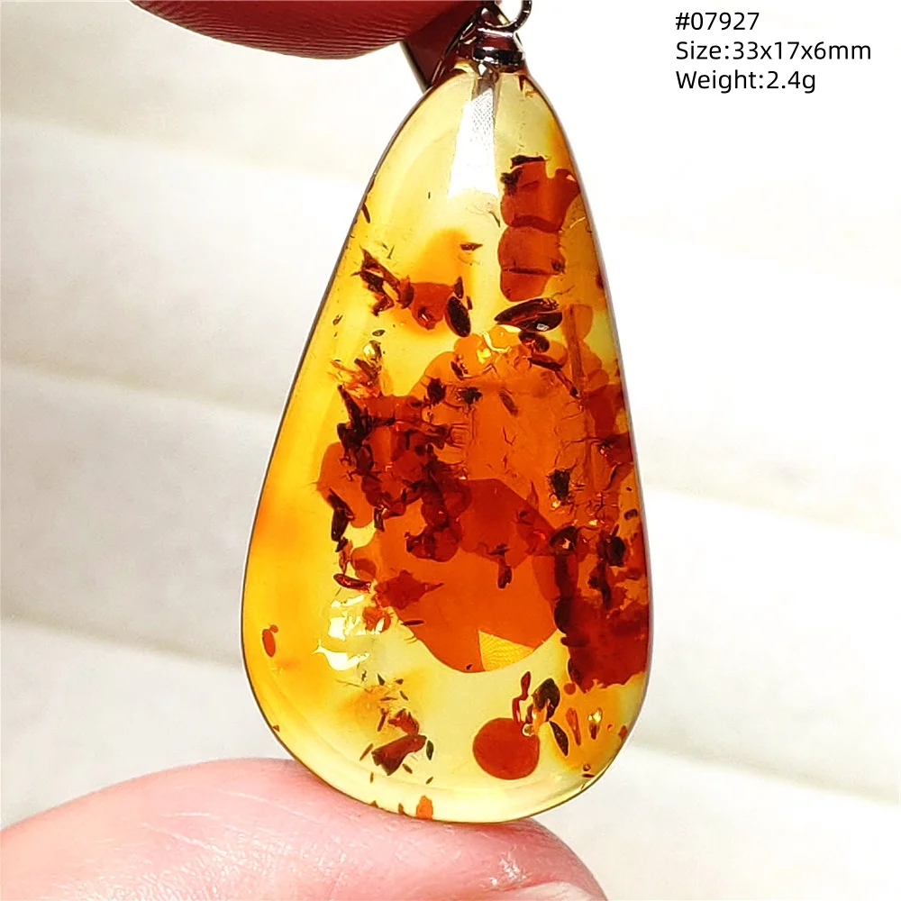 Natural Red Piebald Amber Pendant Baltic Gemstone Yellow Amber Women Men Rare Pendant Necklace Jewelry AAAAA
