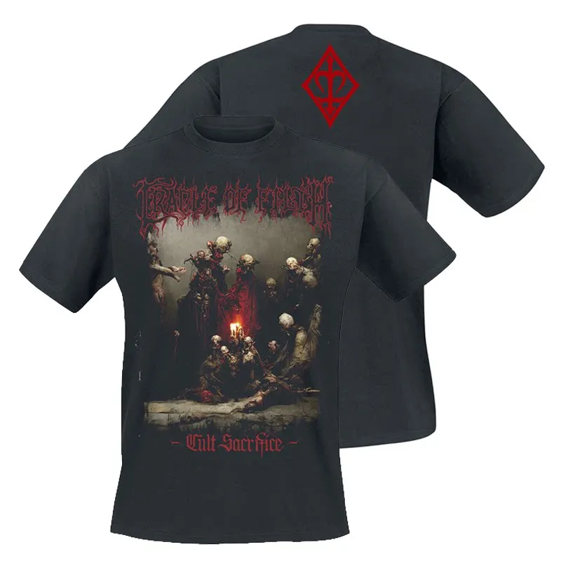 Camiseta de manga corta Pop Cradle of Filth Band's Extreme Gothic Black Metal Rock Dark American