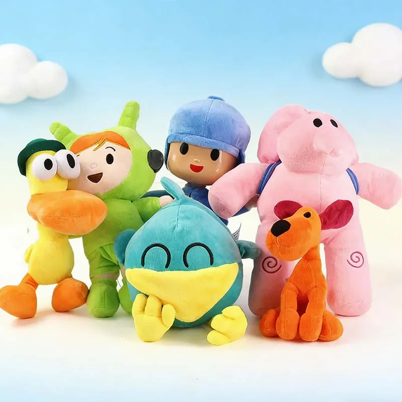 

Pocoyo Plush Toys Cute Small P Youyou Barto Duck Lula Puppy Aili Elephant Soft Stuffed Doll Kids Gift