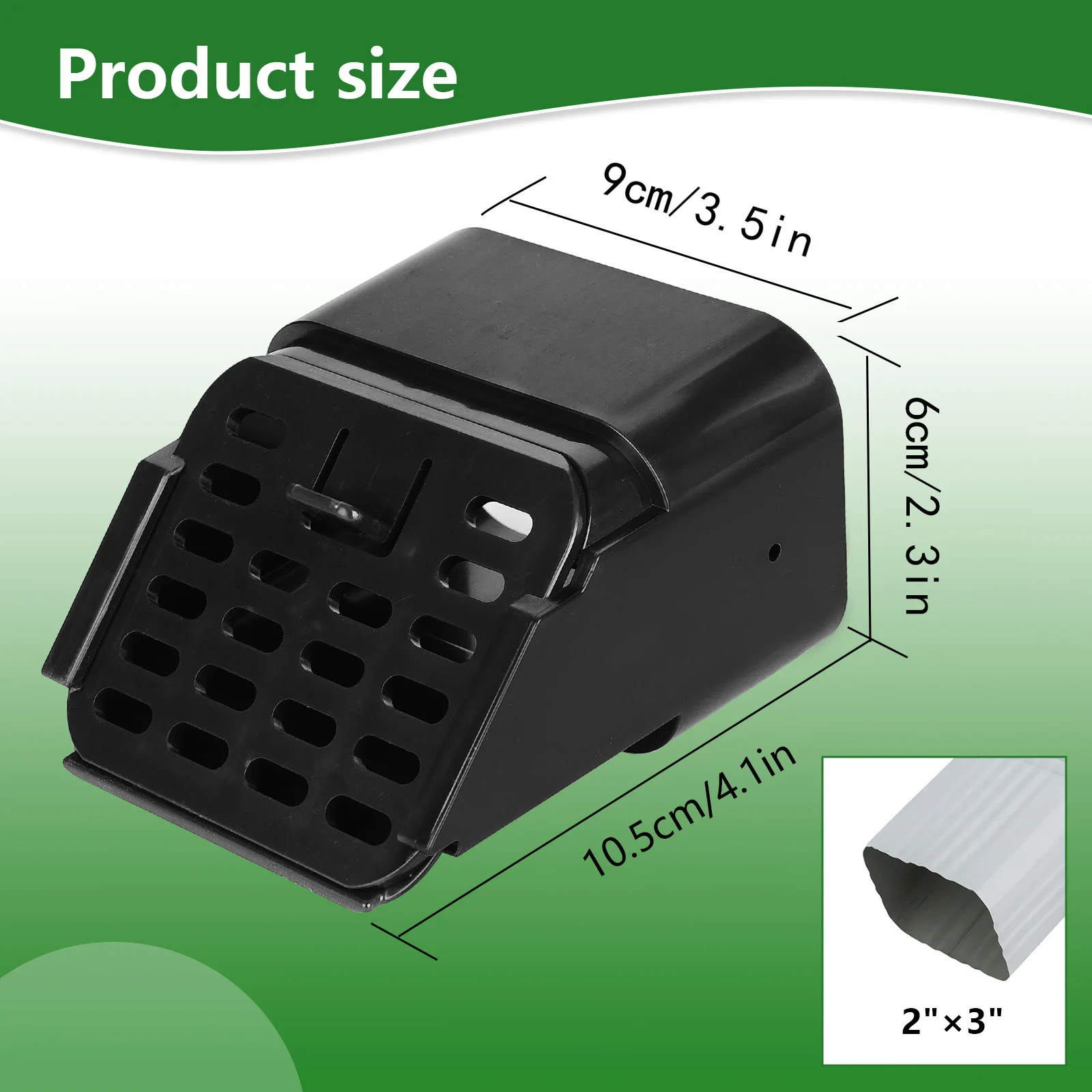 Rodent Guard for Downspouts, Horizontally Designed, Fits 2x3 and 3x4 inch Square Downspouts.