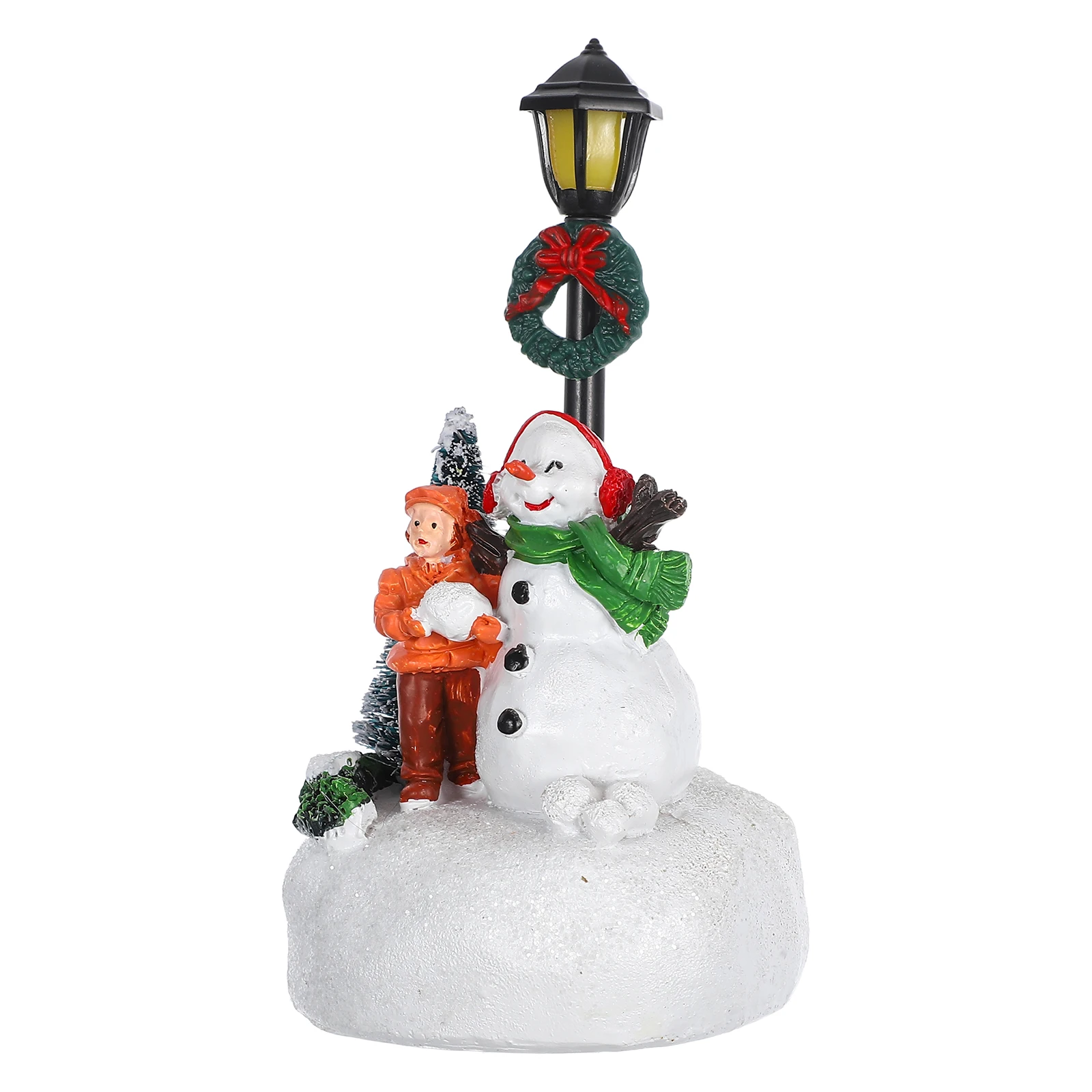 

Christmas Ornaments Light up Streetlights Decoration Santa Claus Desk LED Operated Resin