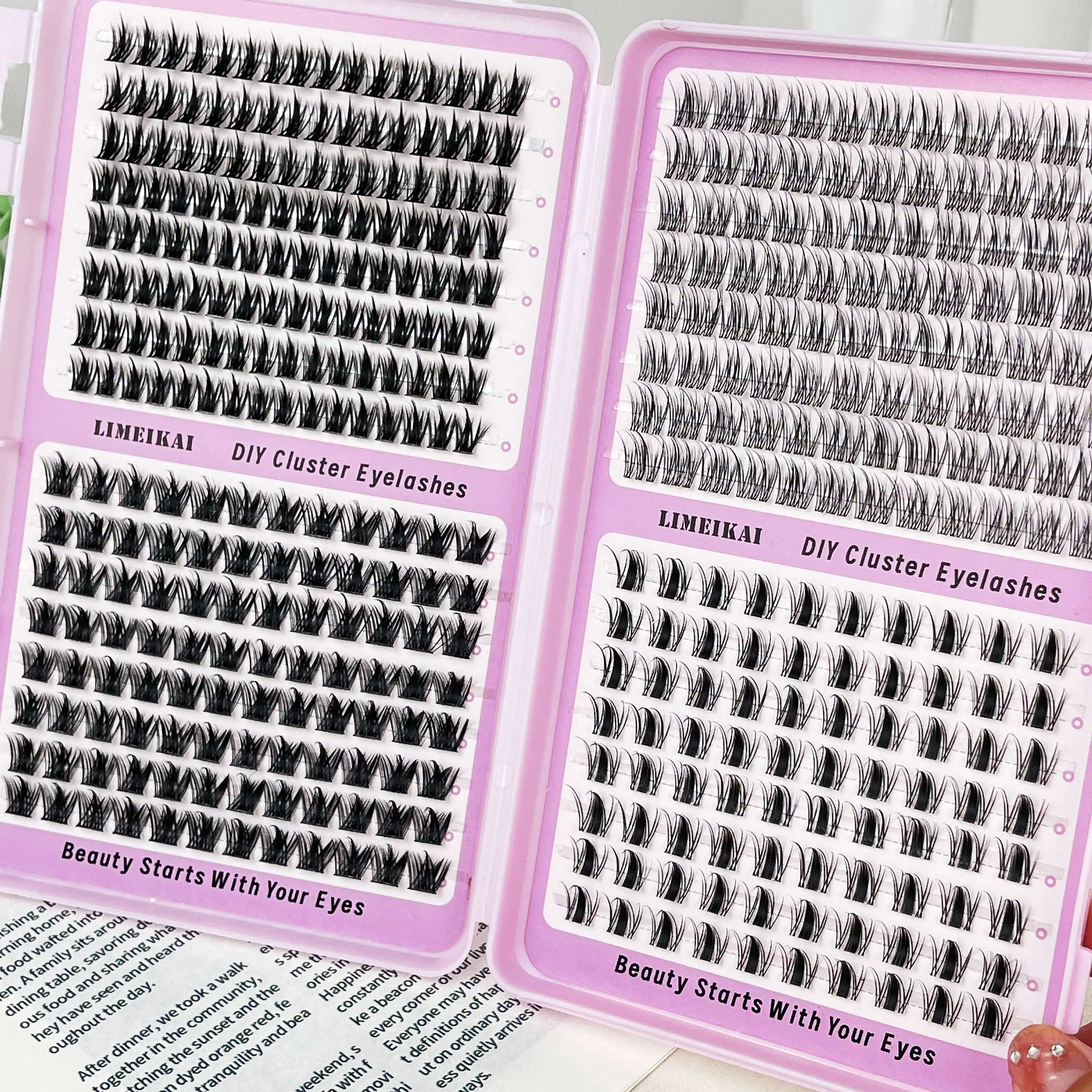 400 Stück Wimpernbuch, C-Curl 3D Faux Mink Wimpern, Flauschige Weiche Kurze Einzelwimpern, Premium-Qualität für DIY-Verlängerungen zu Hause – Detail 6