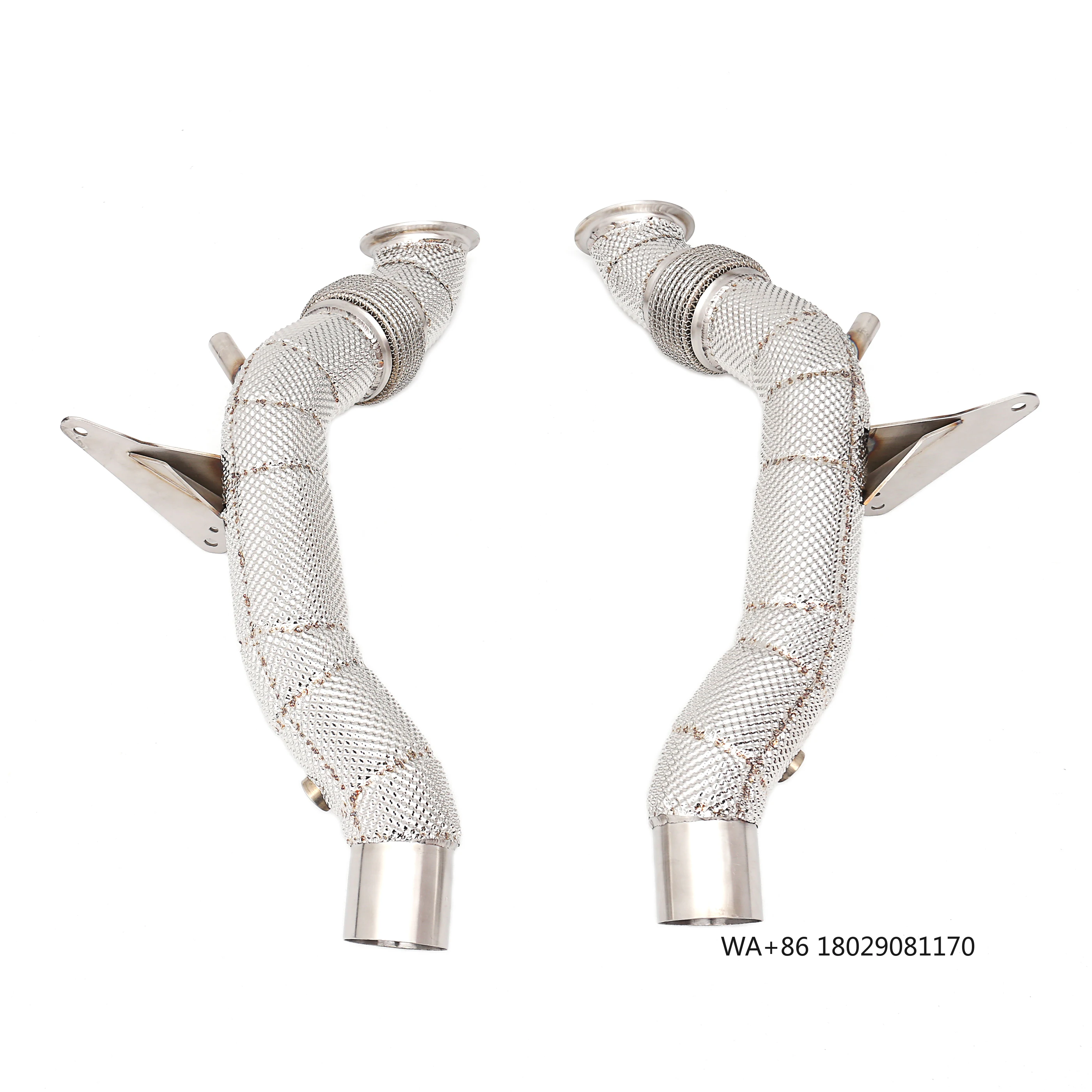 SDO Downpipe Exhaust Pipes for  488 3.9T V8 2015-2019 Stainless Steel Heat Shield Downpipe Exhaust System