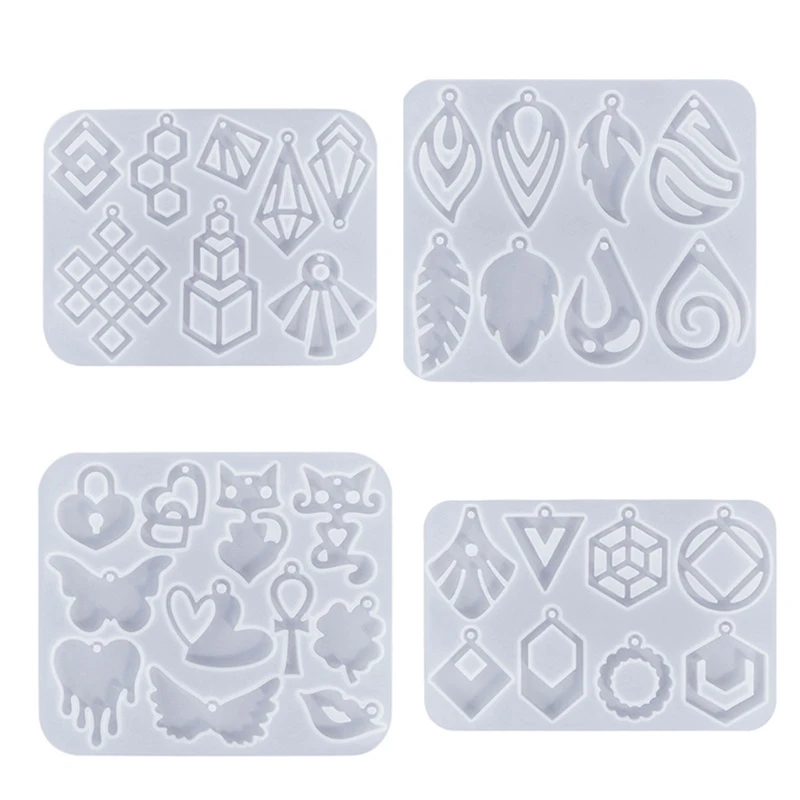 

Silicone Mould Vintage Earrings Making Mold DIY Epoxy Resin Molds Geometric Heart Butterfly Necklace Mold Crafts