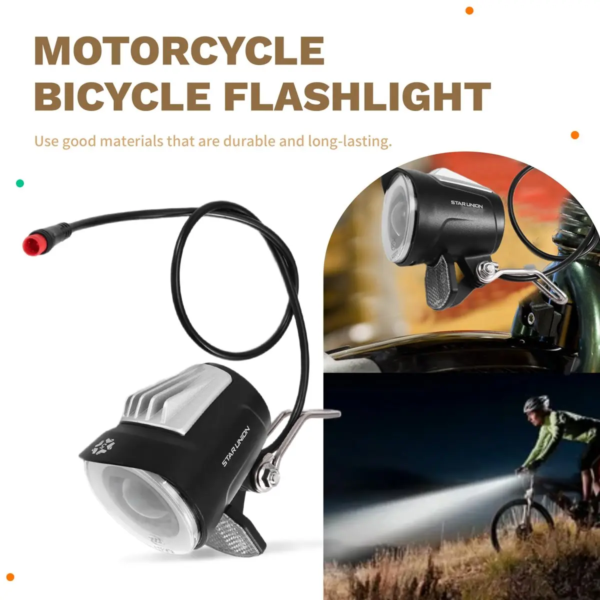 DT81 36/48V Lampa LED do roweru elektrycznego/hulajnogi elektrycznej, reflektor 5W, wodoodporna lampa, latarka motocyklowa/rower