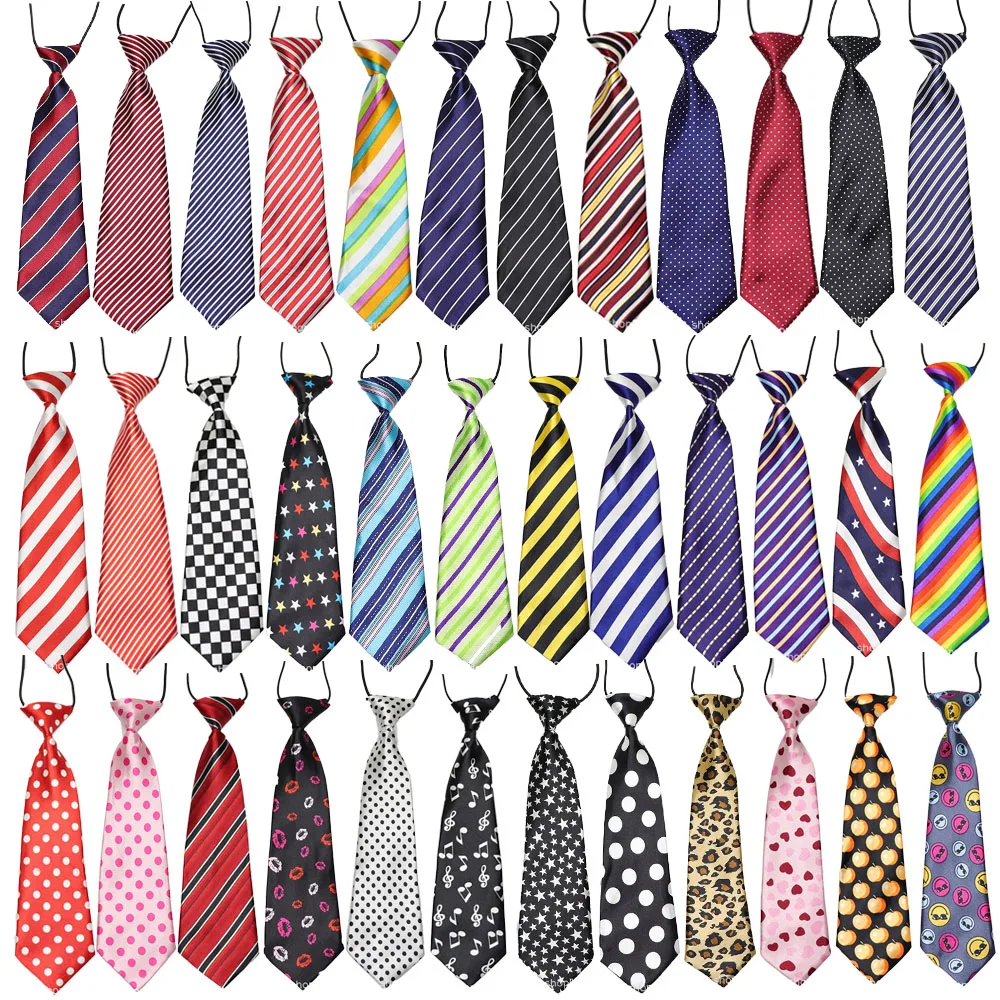 50/100PC Dog Tie Stripes Dot Solid Large Dog Neckties Elastic Dog Accessoress Big Dogs Supplies Dog Accessories For Large Dogs