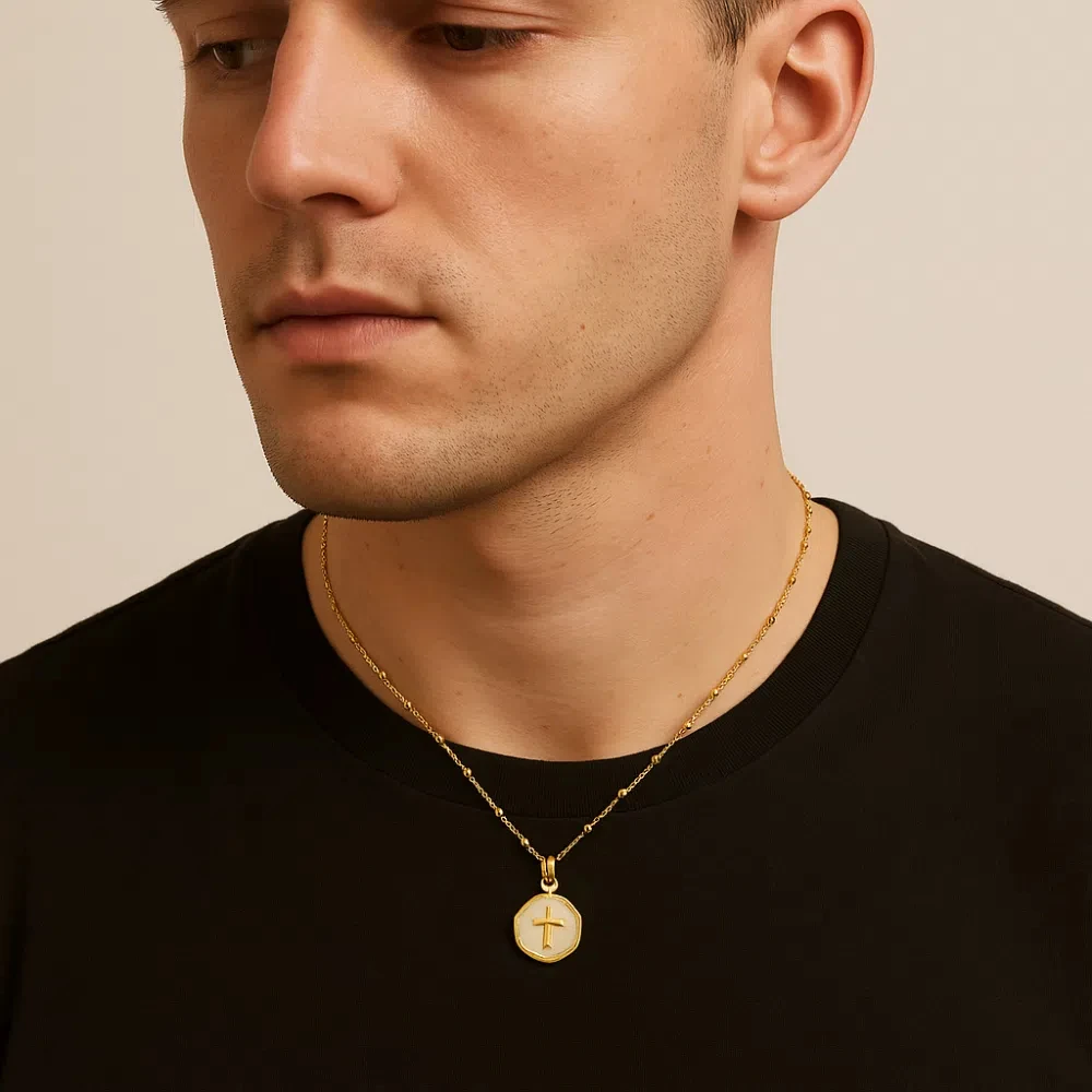 

Heart Star Moon Necklace Cross Neck Jewelry Artistic Pendant Necklace Stainless Steel Charm Collarbone Choker Chain Women Men