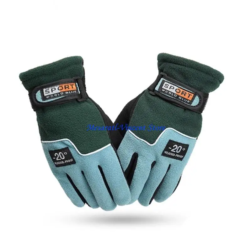 

A70F Winter Warm Thermal Motorcycle Gloves Fleece Mittens For Women Men Snow Sports Hiking Back Windproof Lightweight