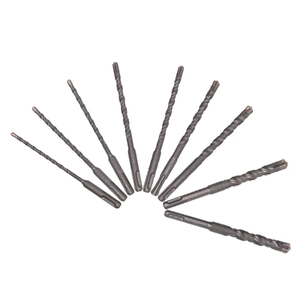 

Concrete Drill Bits 9pcs For SDS Plus 150mm Length 5mm to 16mm Twin Spiral for Electric Drill and Drilling Machines