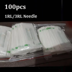 100pcs 3RL/1RL Permanent Makeup Needle Disposable Sterilized Professional Tattoo Needles for Tattoo Eyebrow Machine PMU Needles