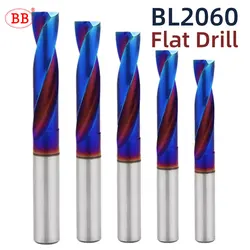 BB Flat Drill 180 Degree CNC Drilling Tool Coated Solid Carbide for Metal Alloy Steel Hole BL2060