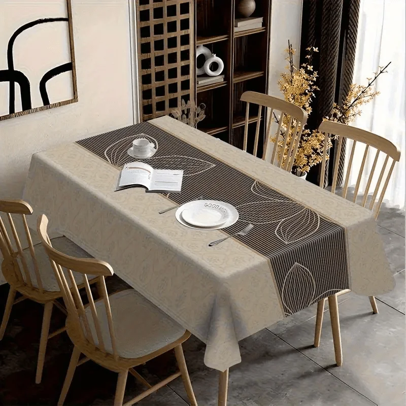 Mantel con Estampado de Hojas Doradas VIKAMA, Decoración de Restaurante de Lujo Estilo Americano, Reuniones Familiares