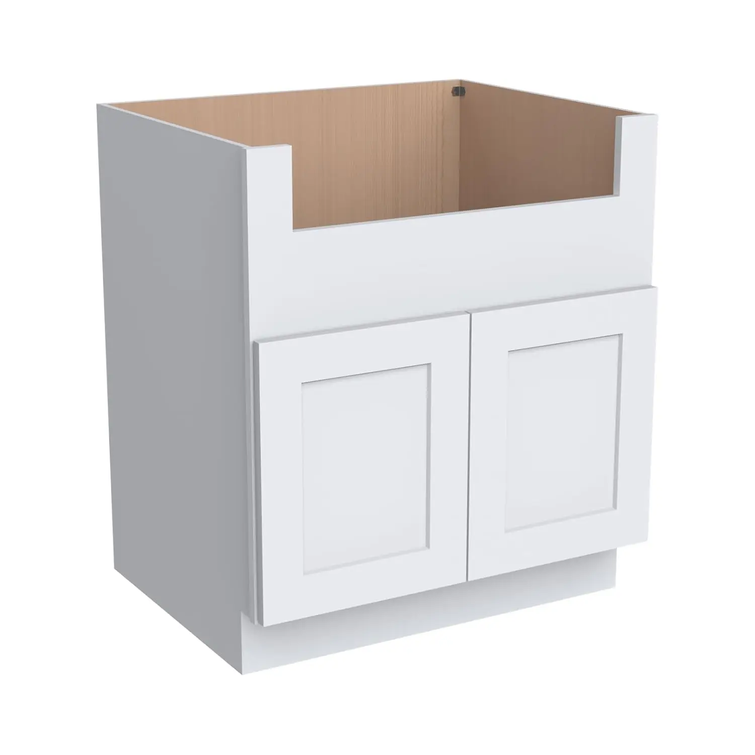 

33" RTA Shaker Solid Wood White Farmhouse Sink Base Cabinet WITT 2 Doors - Large Capacity Under Sink Storage , Customized