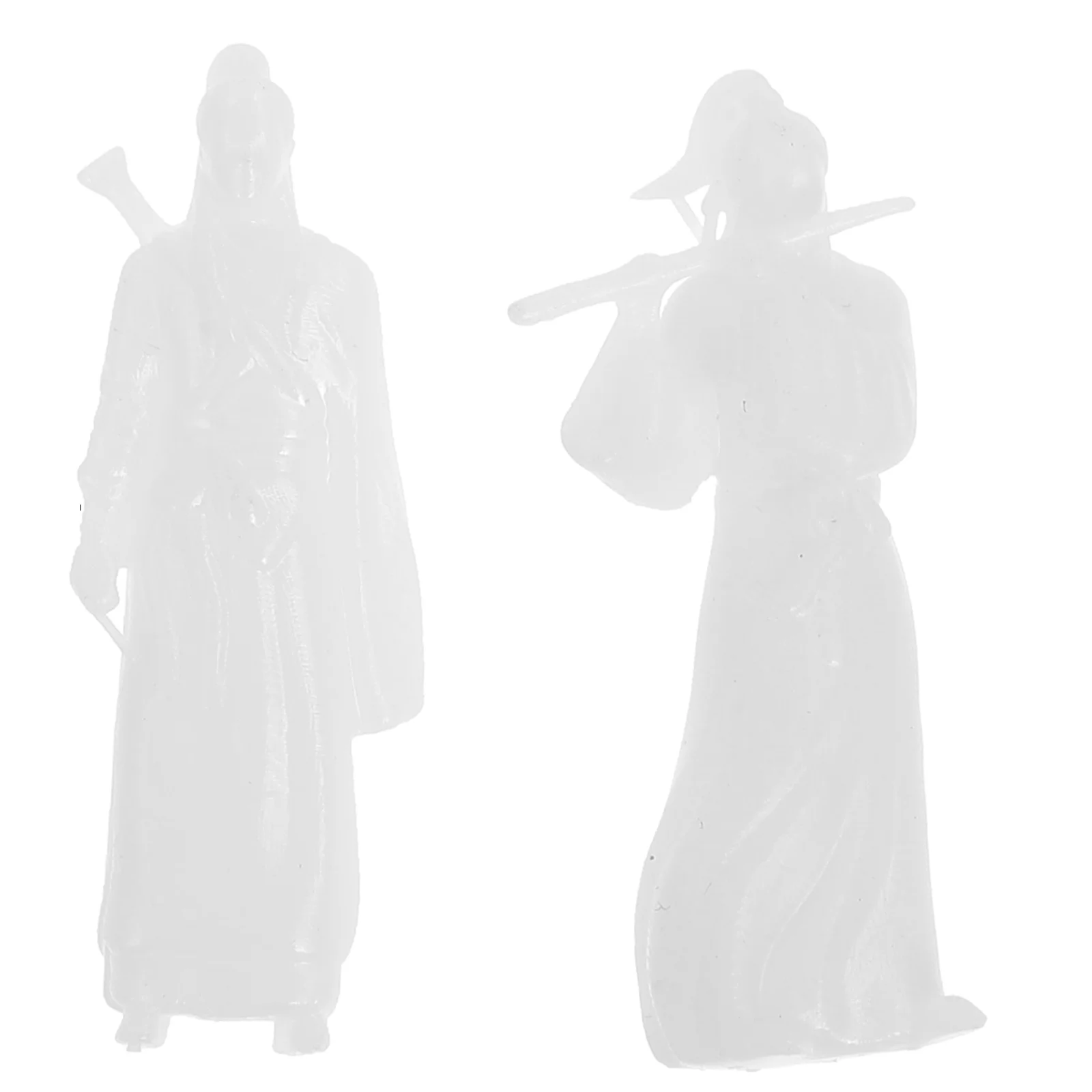 

2Pcs Jianghu Ancient Chinese Warrior Ornament Exquisite Miniature Micro Landscape Decor for Bonsai Terrariums Desktop Garden