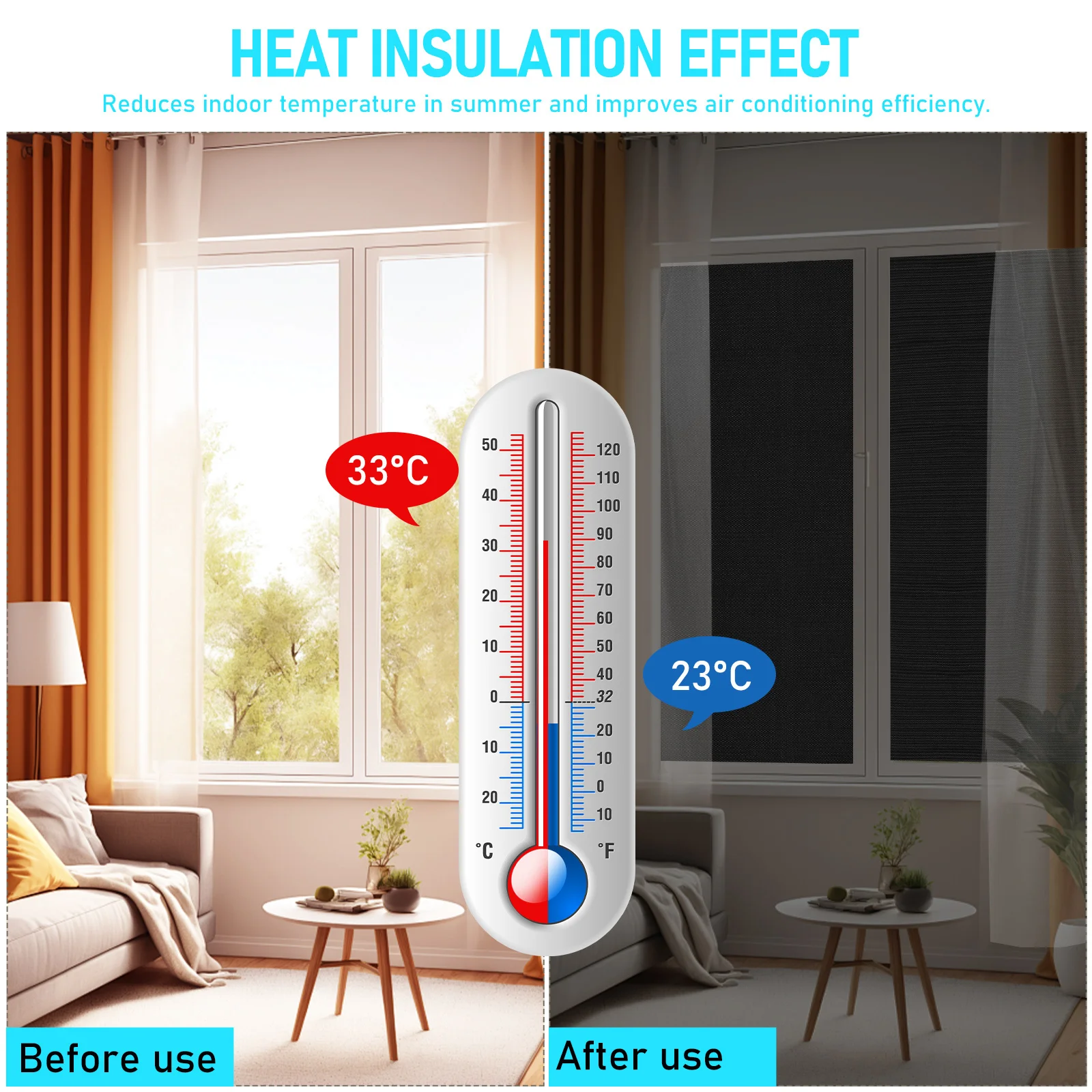 1세트 암막 창 커버 300x145cm 휴대용 코팅 커튼 침실 거실 여행용 에너지 절약 빛 차단