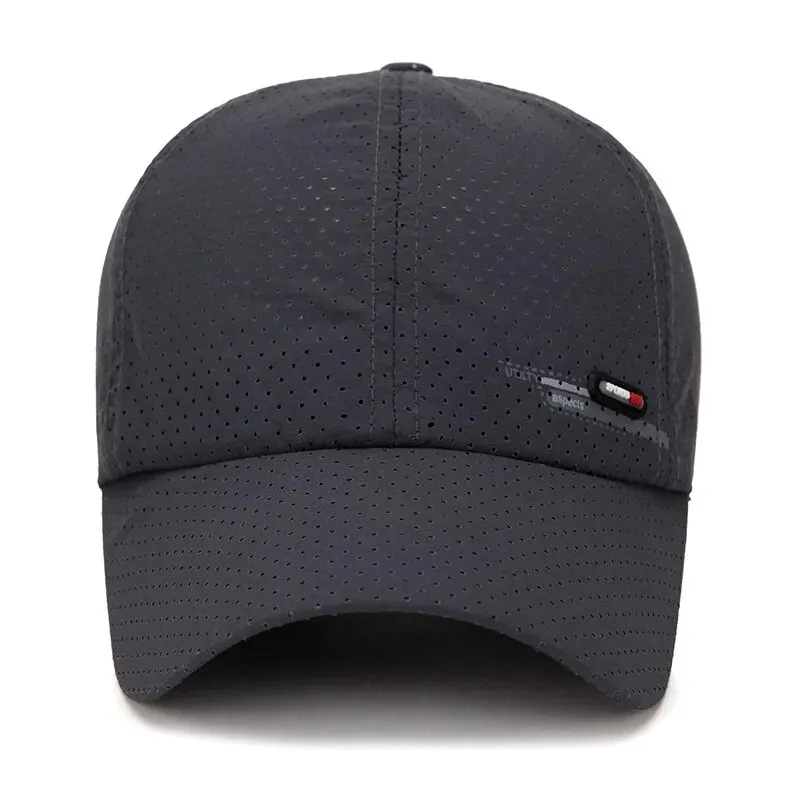 Summer New Breathable Hole Punch Quick Dry Hat Men\'s Outdoor Fishing Shade Sunscreen Baseball Cap Cycling Travel Sports Cap