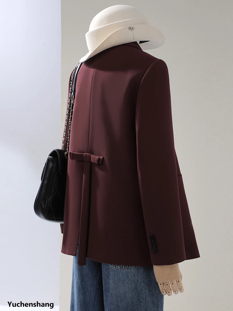 Red Apricot Black Winter Women's Casual Blazer Ladies Female Long Sleeve Loose Coat Jacket