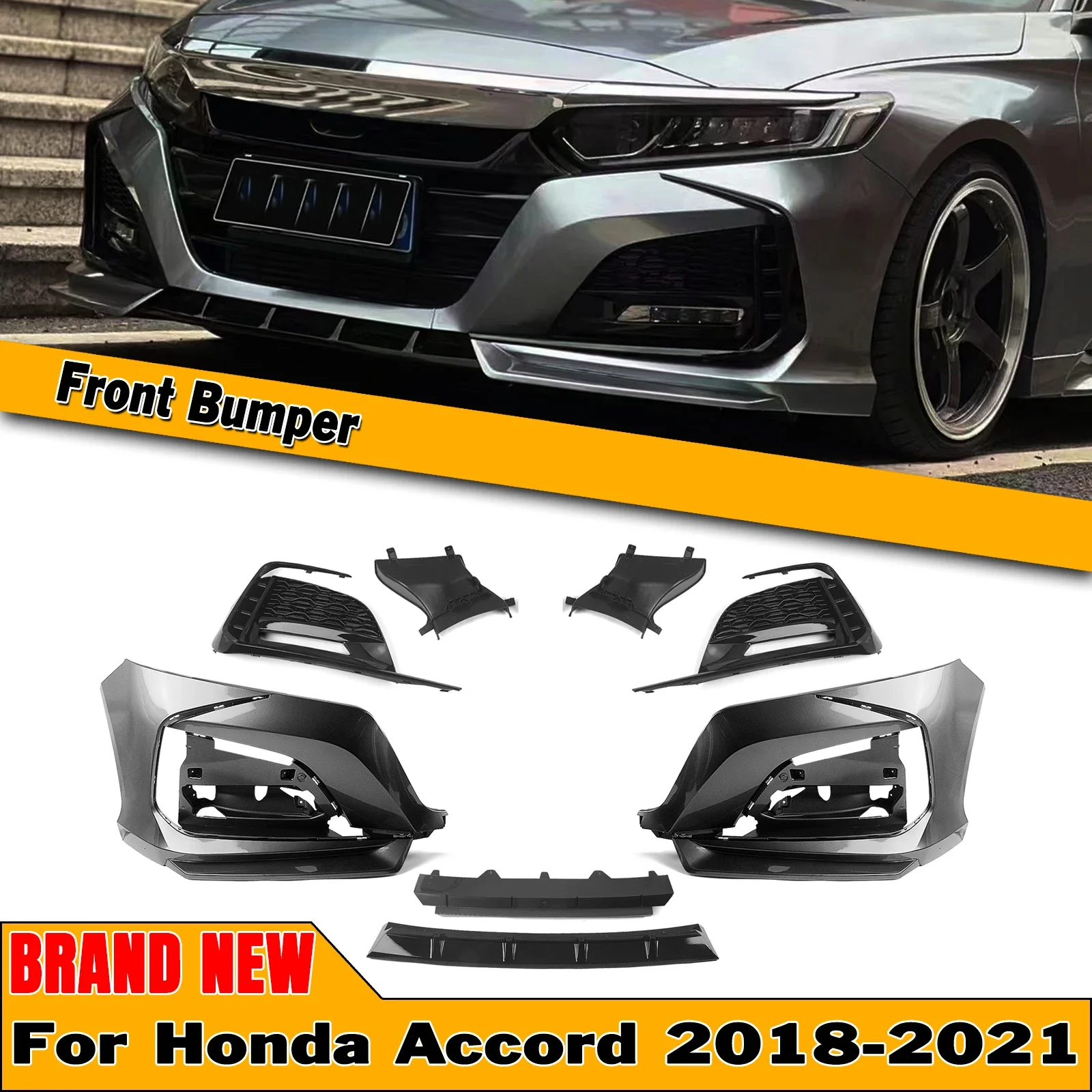 

Olangdn YOFER Front Bumper Surround Molding Trim Cover For Honda Accord 10th 2018-2021 Fog Light Enclosure Intake Hood Spoiler S