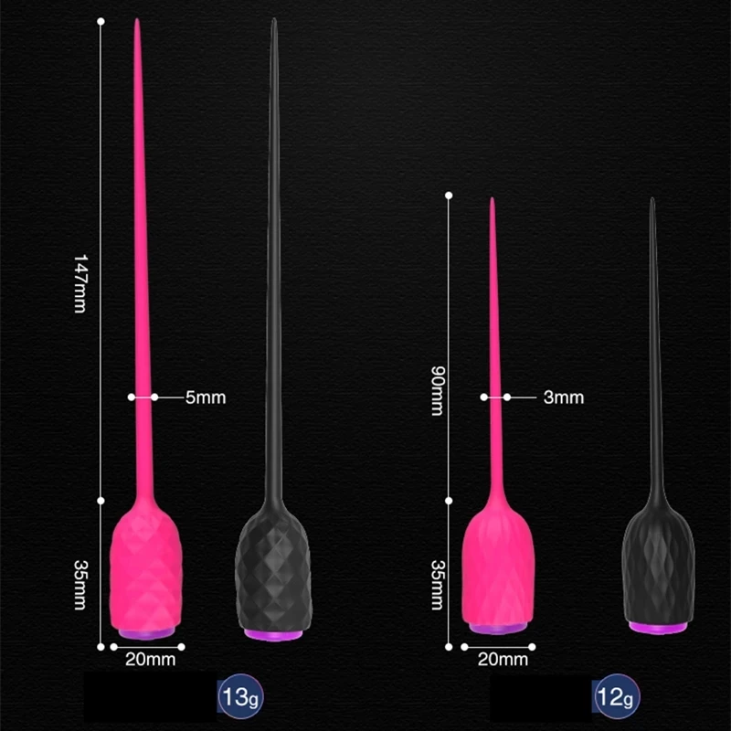 Urethral Sounding Vibrators 10 Speed Urethral Dilators Catheters Silicone Insert Penis Plug Sex Toys For Men Urethra Plug