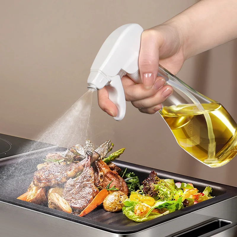 Pulverizador de aceite OLIVIA de 200 ml, pulverizador de aceite de oliva de vidrio, botella pulverizadora de aceite de oliva de calidad alimentaria para freír al aire, ensaladas, barbacoa y asados.