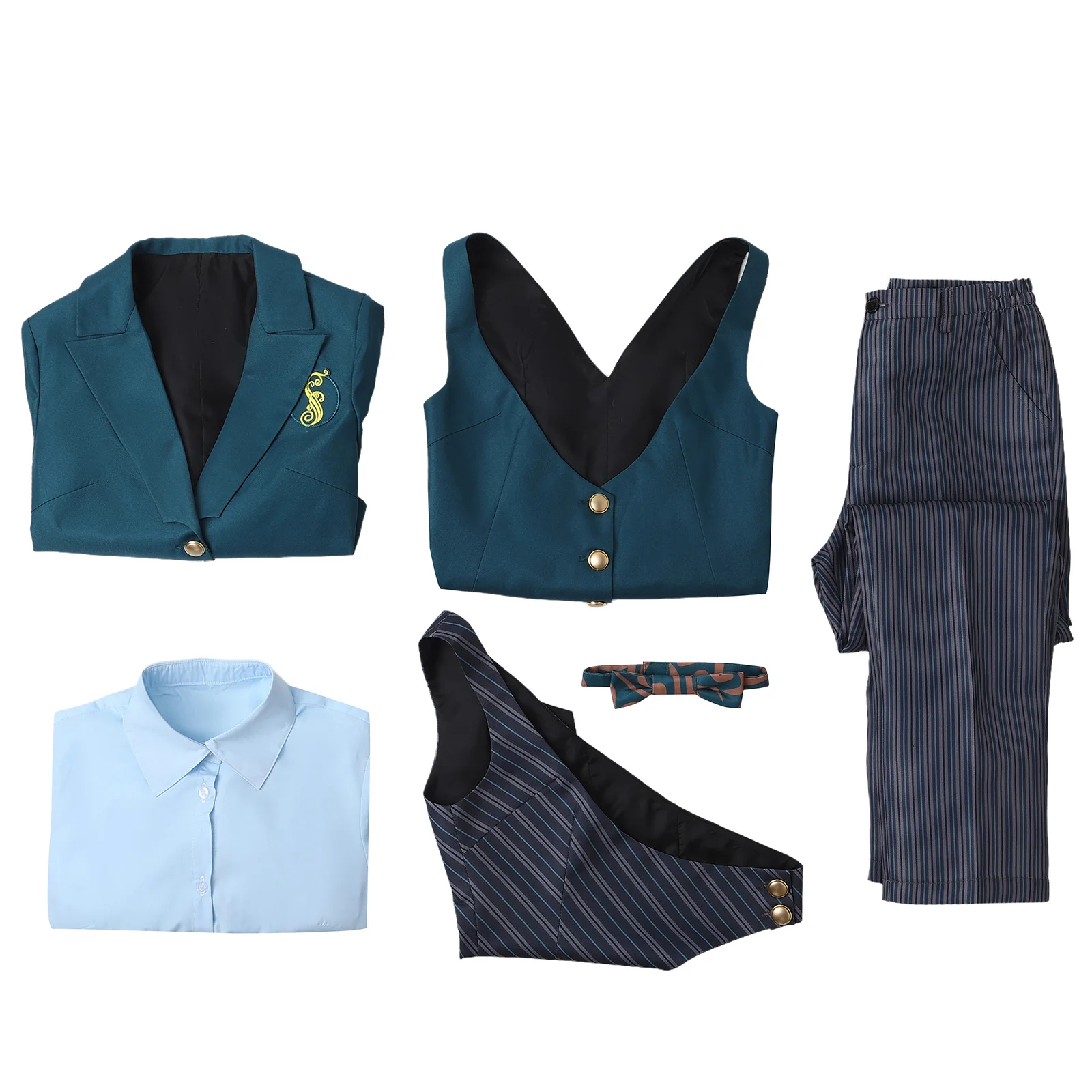 زي الساحرة Glynda Elphaba التأثيري سترة المدرسة بانت موحدة مع ربطة عنق لحفلات الهالوين للنساء والفتيات