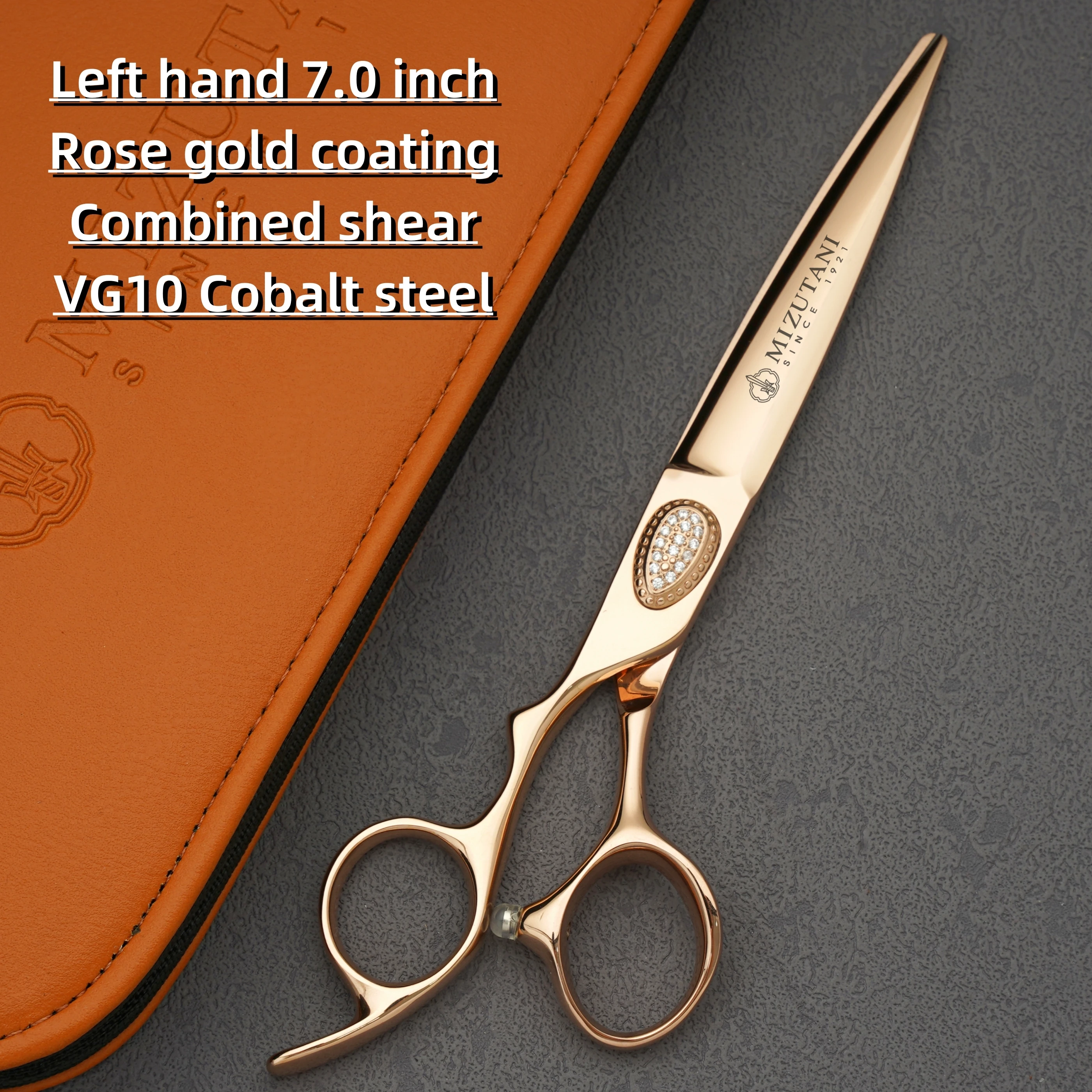 

MIZUTANI Left hand sissors Rose gold Professional hairdressing scissors VG10 steel 6.0-7.0 inch High-end Barbershop accessories