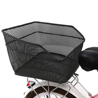40x30x20cm Bike Rear Basket Bicycle Rear Seat Storage Basket Metal Steel Large Rear Cycle Rack Frame Cycle Rear Shelf