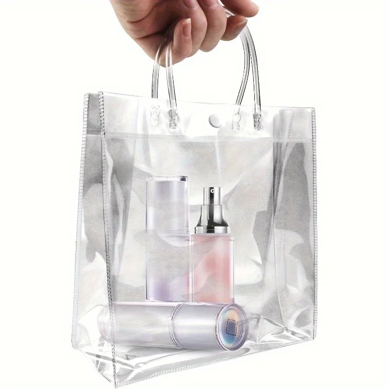 20pcs transparent gift bags, 7.8x7.8in, Christmas, Halloween, back to school, birthday gifts, wedding, PVC gift packaging bag