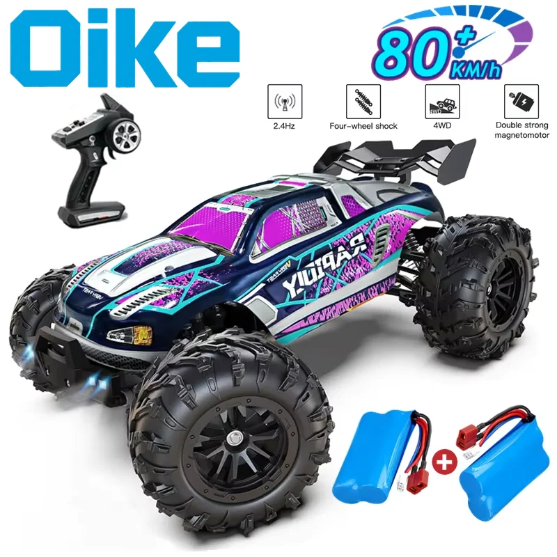 Oike RC Drift Car mit LED-Licht 50KM/H / 80KM/H Bürstenlos 4WD Ferngesteuertes Elektrisches Hochgeschwindigkeits-Rennmonster-Truck für Erwachsene