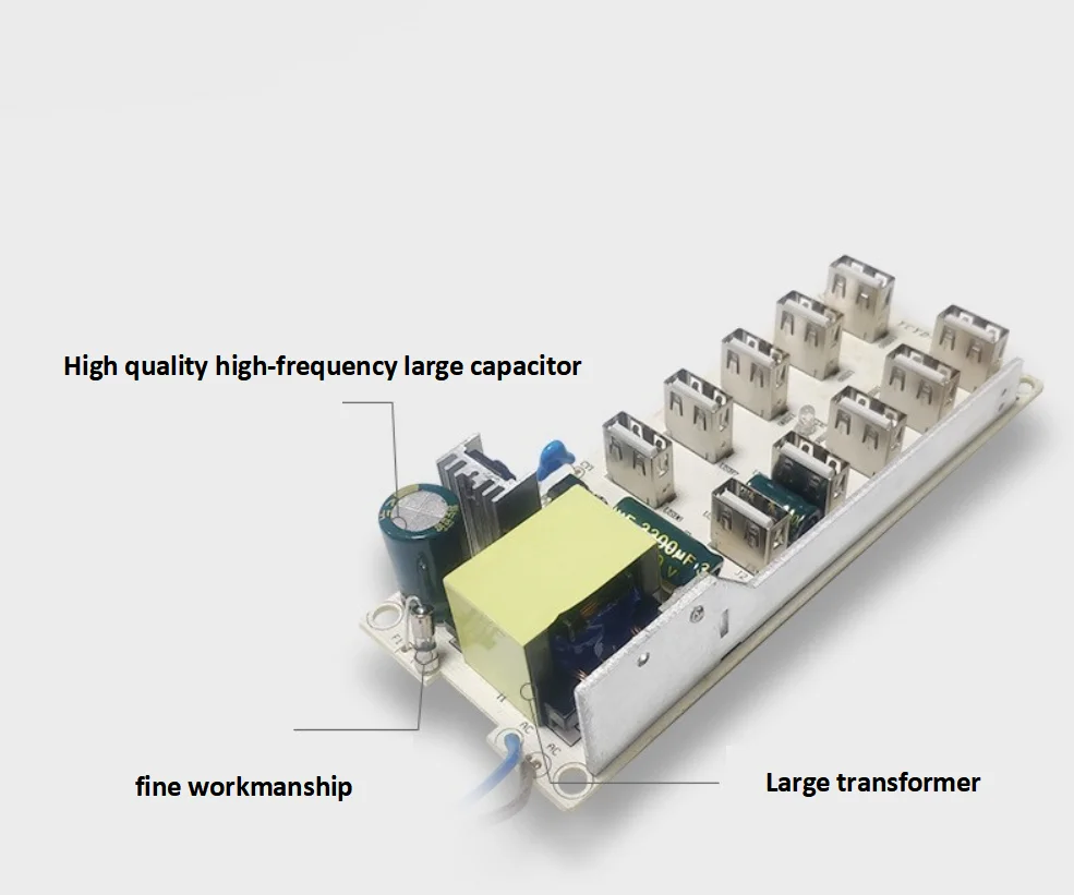 10 포트 usb 2.0 휴대폰 충전기 허브 고속 충전 도크 2.4A