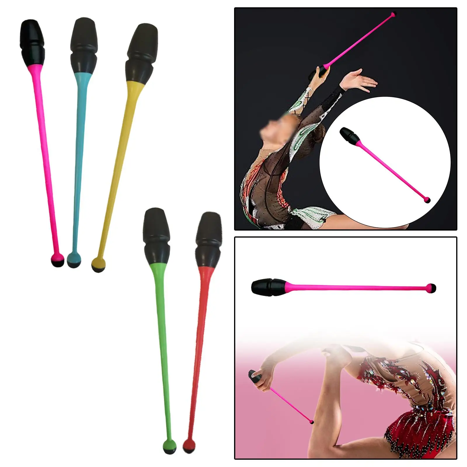 Artistic Gymnastics Stick Gymnastic Dance Bars Portable 41cm Sports Instrument for Studios Christmas Programs Adults Gymnasts