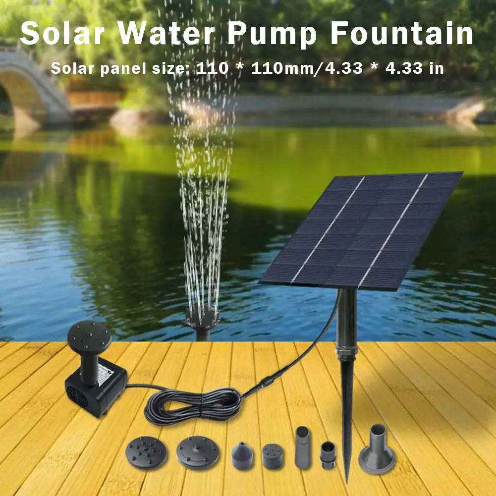 Bomba de agua Solar para exteriores, fuente en miniatura pequeña para jardín, cascada, piscina, acuario, baño de aves, fuente decorativa A4O3