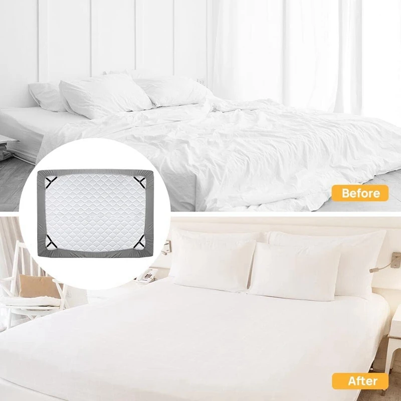 Uchwyt antypoślizgowy pasek na prześcieradło regulowane elastyczne zapięcia z żelaznymi klipsami, uchwyt na prześcieradło dla dopasowane prześcieradła, łatwy montaż