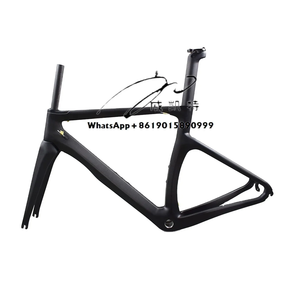 

Airwolf Aero Road Bike Frame T1100 Fork Quick Release 100*9mm Weave 3K V Brake Carbon Road Frameset