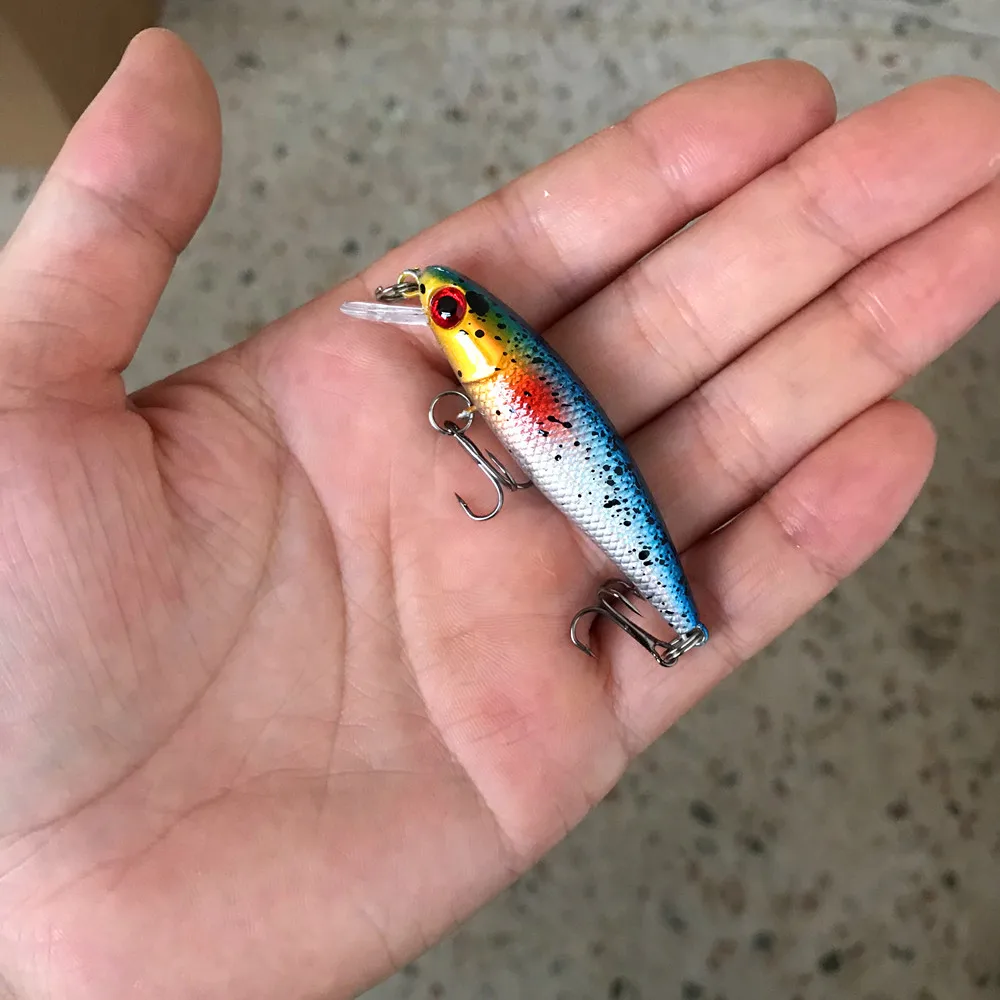 1Pcs Sinking Minnow Fishing Lure Wobblers 6.5cm 4.3g Artificial Plastic Hard Bait Crankbait Bass Pike Fishing Tackle