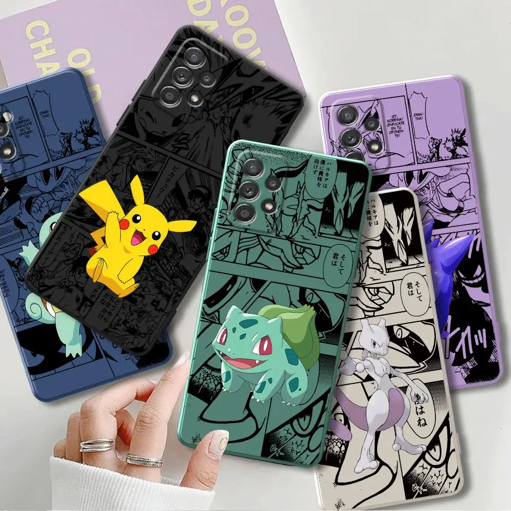 Pokemon Pikachu Anime Phone Case for Samsung Galaxy A52 A72 A73 A53 A54 A25A42 A34 A33 A32 A22 A21s A11 A12 5G Shockproof Mobile