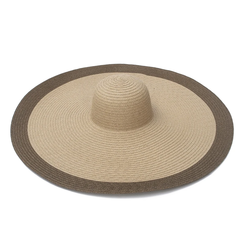 25 cm große Krempe, übergroße Strandhüte für Damen, großer Strohhut, UV-Schutz, faltbarer Sonnenschutzhut – Detail 11