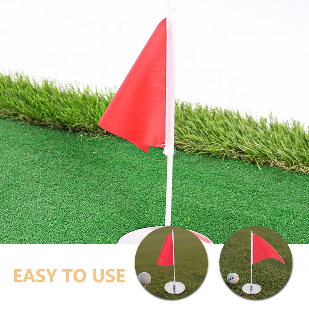 

2 set Golf Hole Cup Flag Putting Practice Aid Metal Training Tool For Home Office Gym Use Regulation Size Hole Cup For Golf