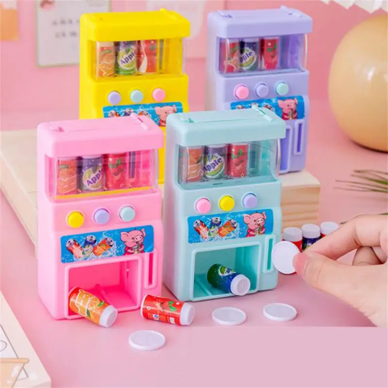 Simulation Vending Machine Mini Coins Drinks Play Toys Humanized Design Tap The Childs Talent Casual Games Four Colors