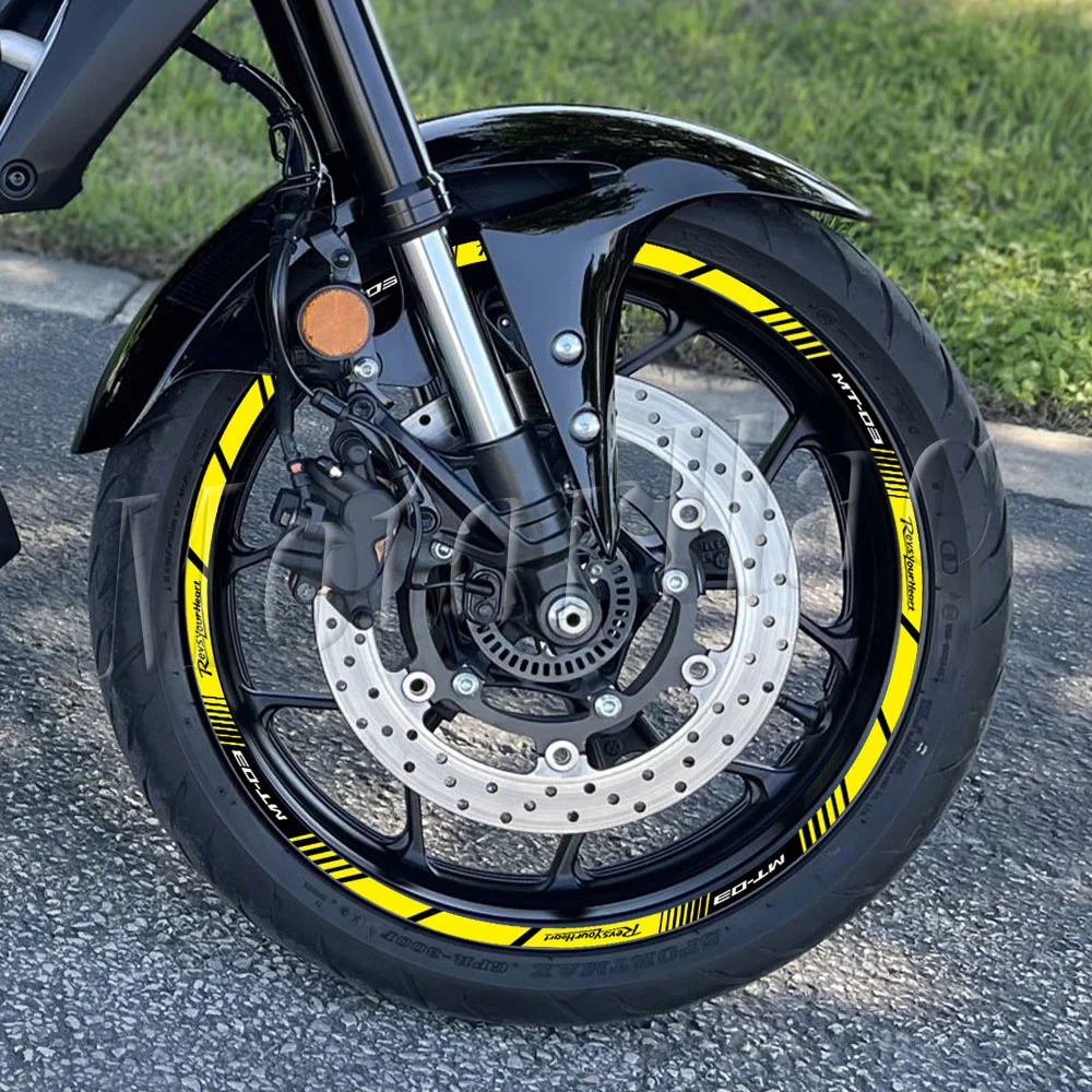Motorrad-Felgenaufkleber Reflektierende Nabenstreifen-Aufkleber Zubehör Wasserdicht Für MT-03 MT03 mt 03 – Detail 5