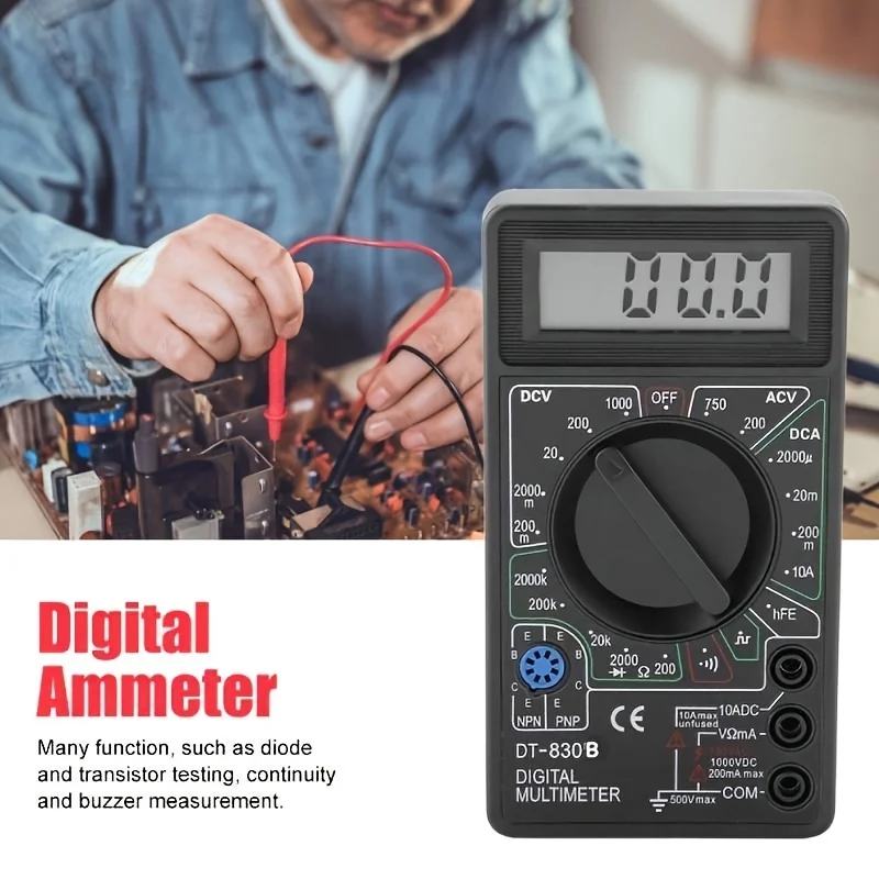 LCD-Multimeter Digital Volt Meter Ampere meter, Ohm Multi Metro Tester, Multi Measure Handheld Meter Digital Multimeter
