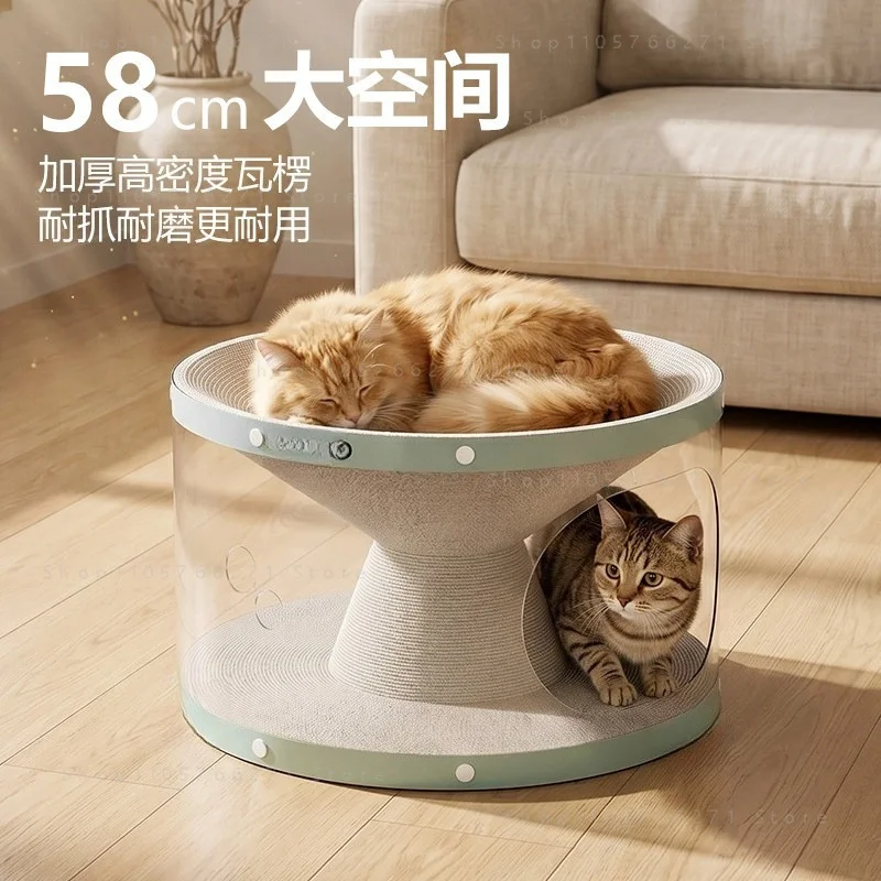 Installation-free Double-layer Cat Nest, White Card Cat Scratching Board, Tunnel Nest, Cat Nest Integrated Wear-resistant