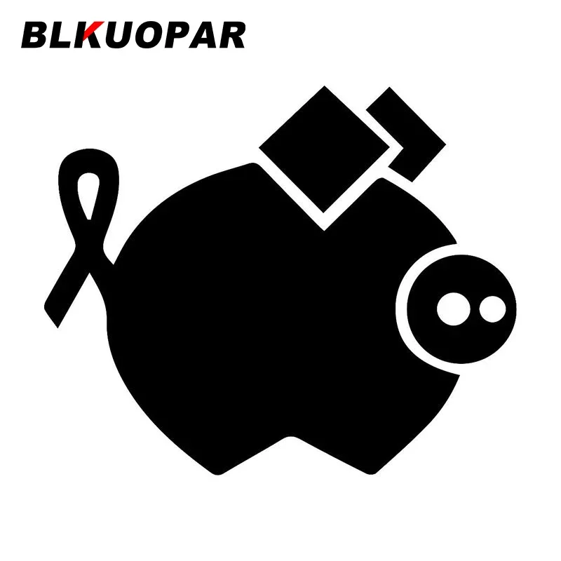 BLKUOPAR Big Pig Cancer Foundation Graphic Car Sticker Cute Occlusion Scratch Laser Die Cut Decal Cartoon Helmet Skateboard