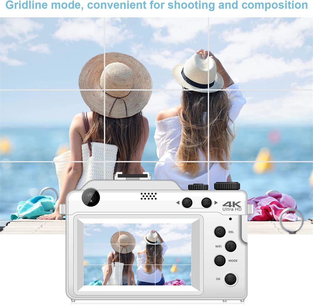 Dual Lens Digital Photo Camera For Selfie 4K Photography Camcorder DIY Frame Beginner Vlog Video Recorder 18X Live Stream Webcam