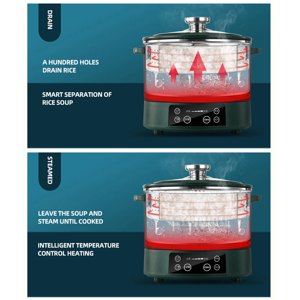 Electric Rice Cooker Automatic lifting Hot Pot Household Intelligent Low Sugar Electric Pan Multi-Purpose Cooking Pot