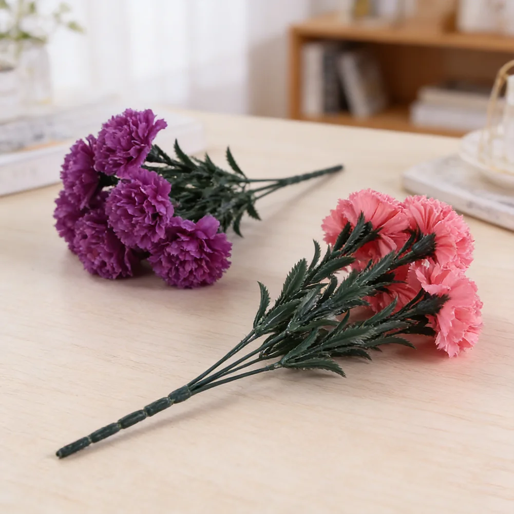 Künstliche Nelkenblume mit 7 Köpfen, verstellbare Stiele, Seide, UV-beständig, wasserdicht, für Zuhause, Terrasse, Hof, Party, Hochzeitsdekoration – Detail 4