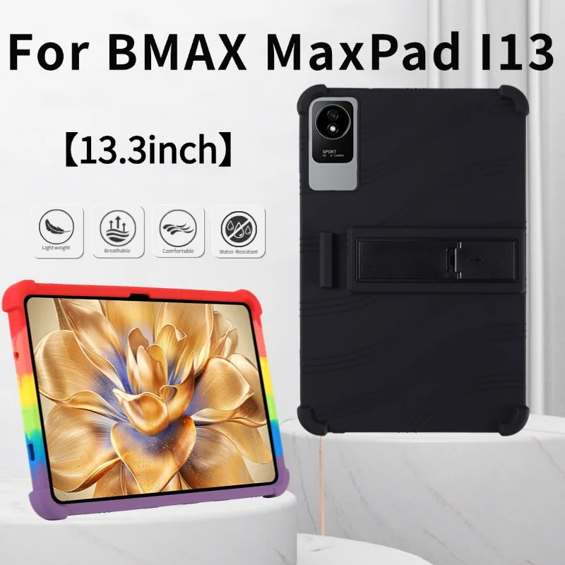 For BMAX MaxPad I13 Tablet Case 13.3 Inches Kids Friendly Soft Silicone Adjustable Stand Cover Protective Sleeve