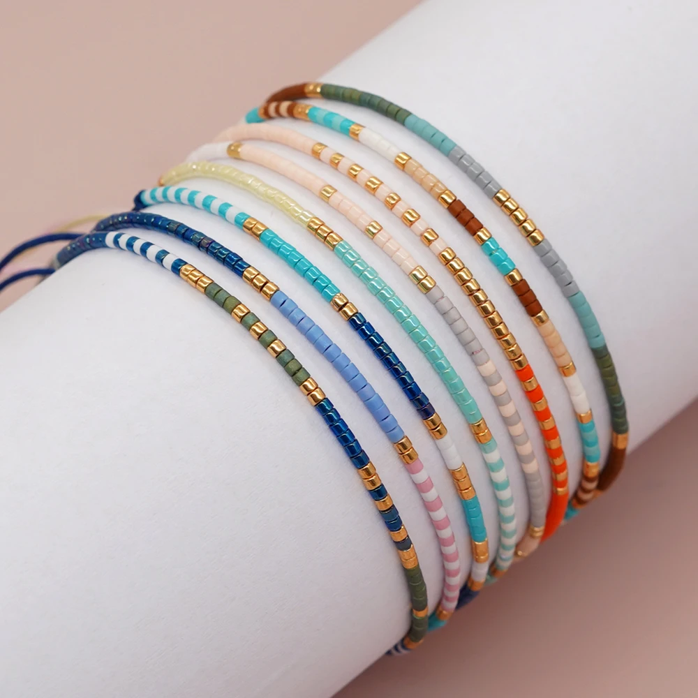 Go2boho Seed Beads Tiny Bransoletki Dla Kobiet Boho Pulseras Mujer Projektant Kolorowa Przyjaźń Regulowana Biżuteria Akcesoria y2k
