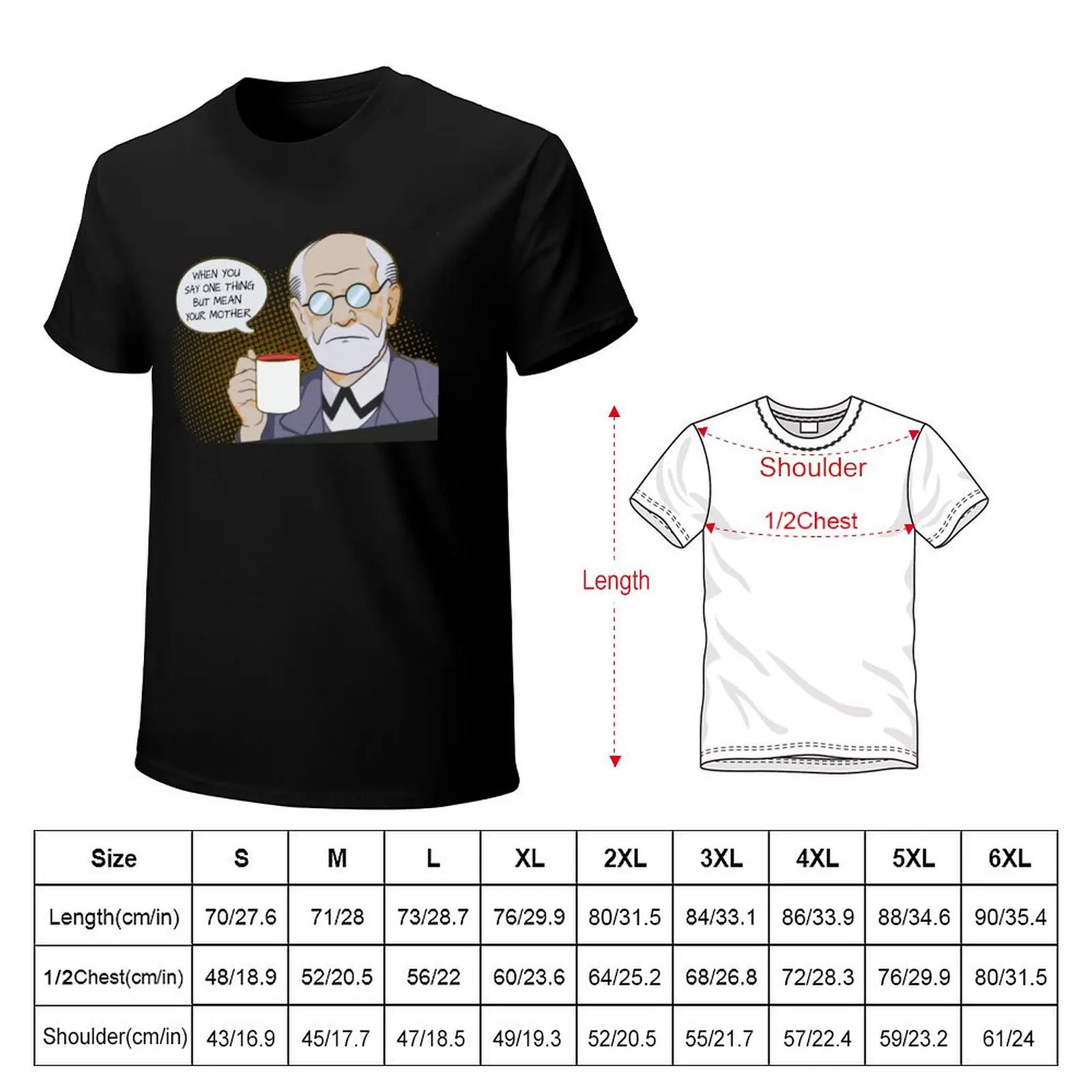 Freud - Psychology Design T-Shirt Casual Fashion Short Sleeve Cotton T-Shirt