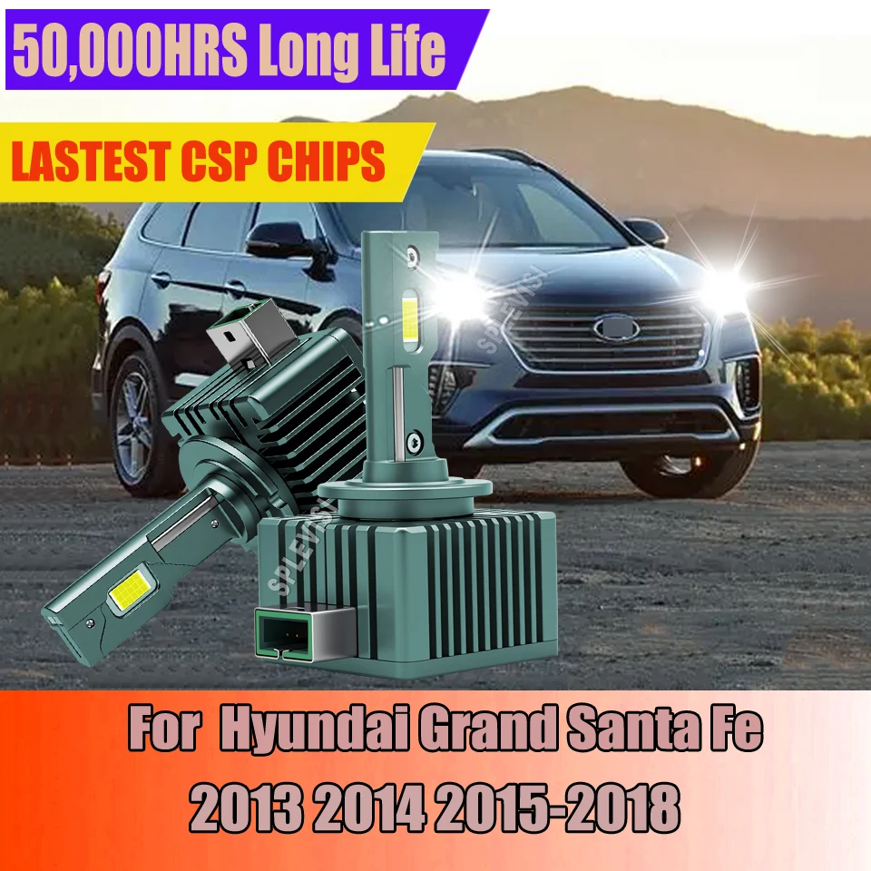 

D3S LED Headlight 1:1 HID Bulb placement mimics OEM beam patterns For Hyundai Grand Santa Fe 2013 2014 2015 2016 2017 2018